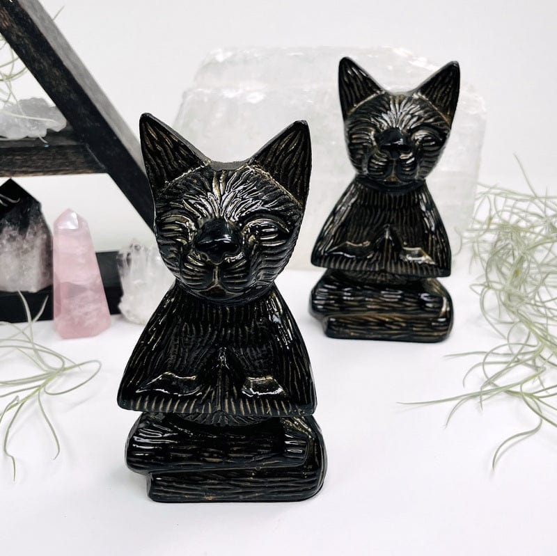 Cat Buddha - Black or White Cat -