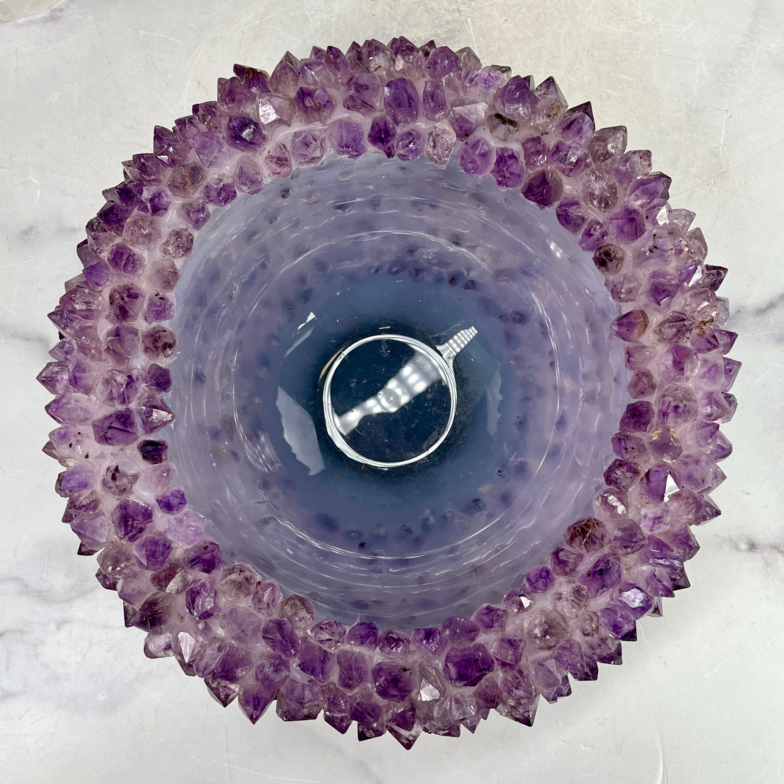 Amethyst Crystal Point Bowl - Handmade - Home Decor