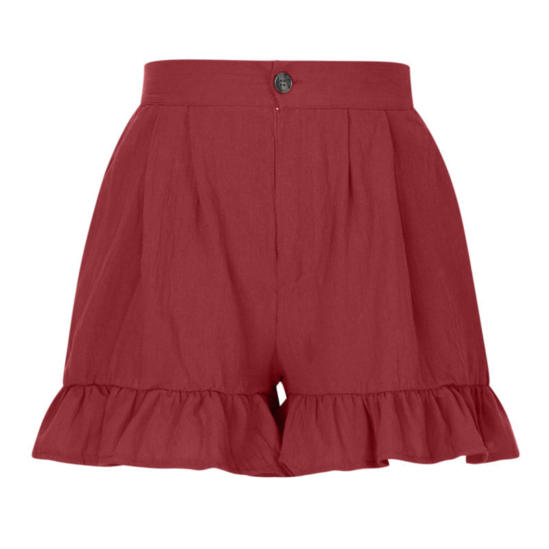 Women's High Waist Ruffle Shorts