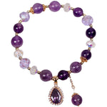 Natural Amethyst Water Drop Bracelet