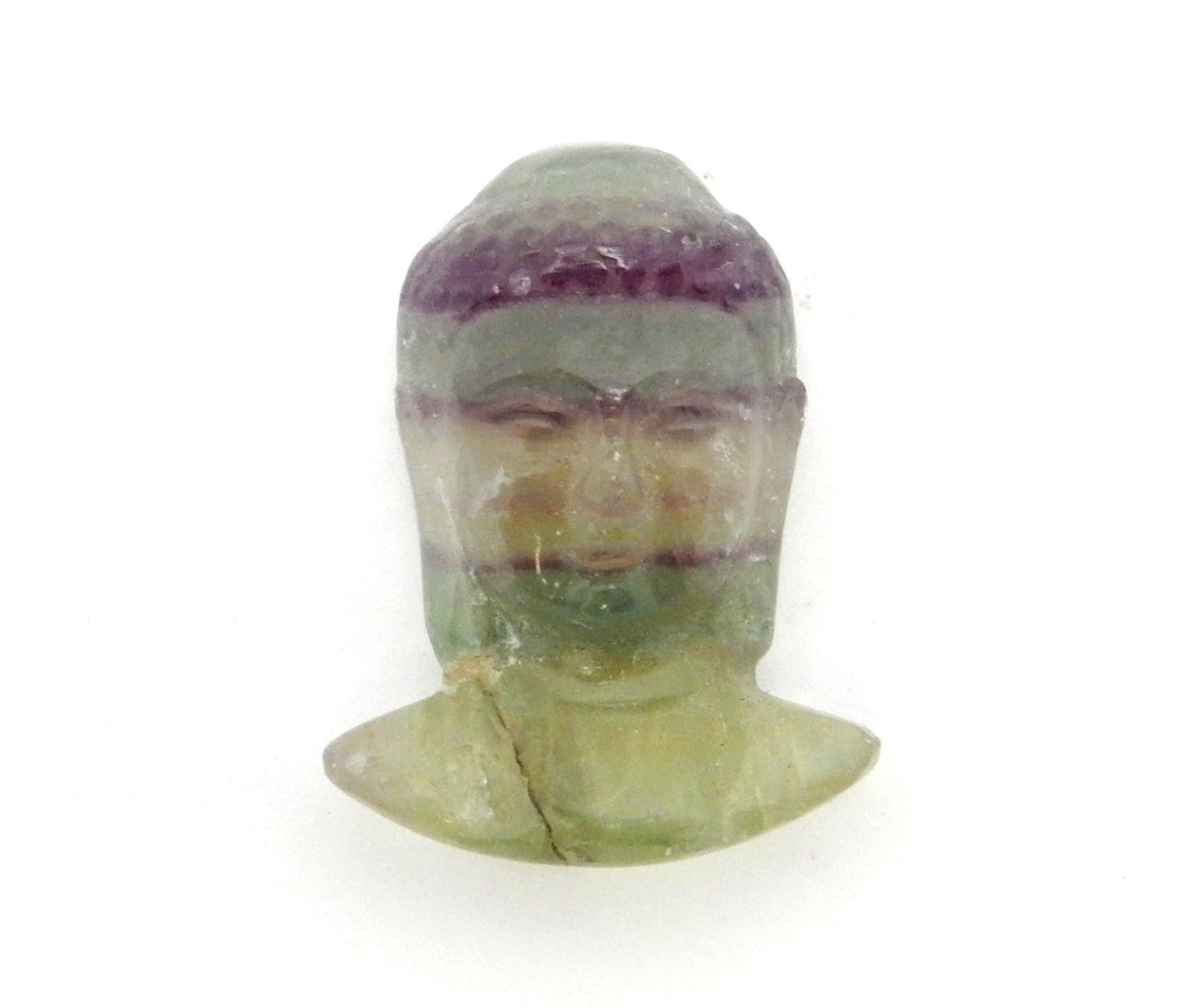 Fluorite Buddha Head Cabochon - Zen Namaste Yoga Style Jewelry Supplies