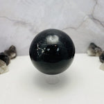 Black Tourmaline with Hematite Polished Sphere - OOAK - (DOOAK-S3-37)