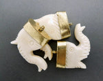 Elephant carved bone pendant