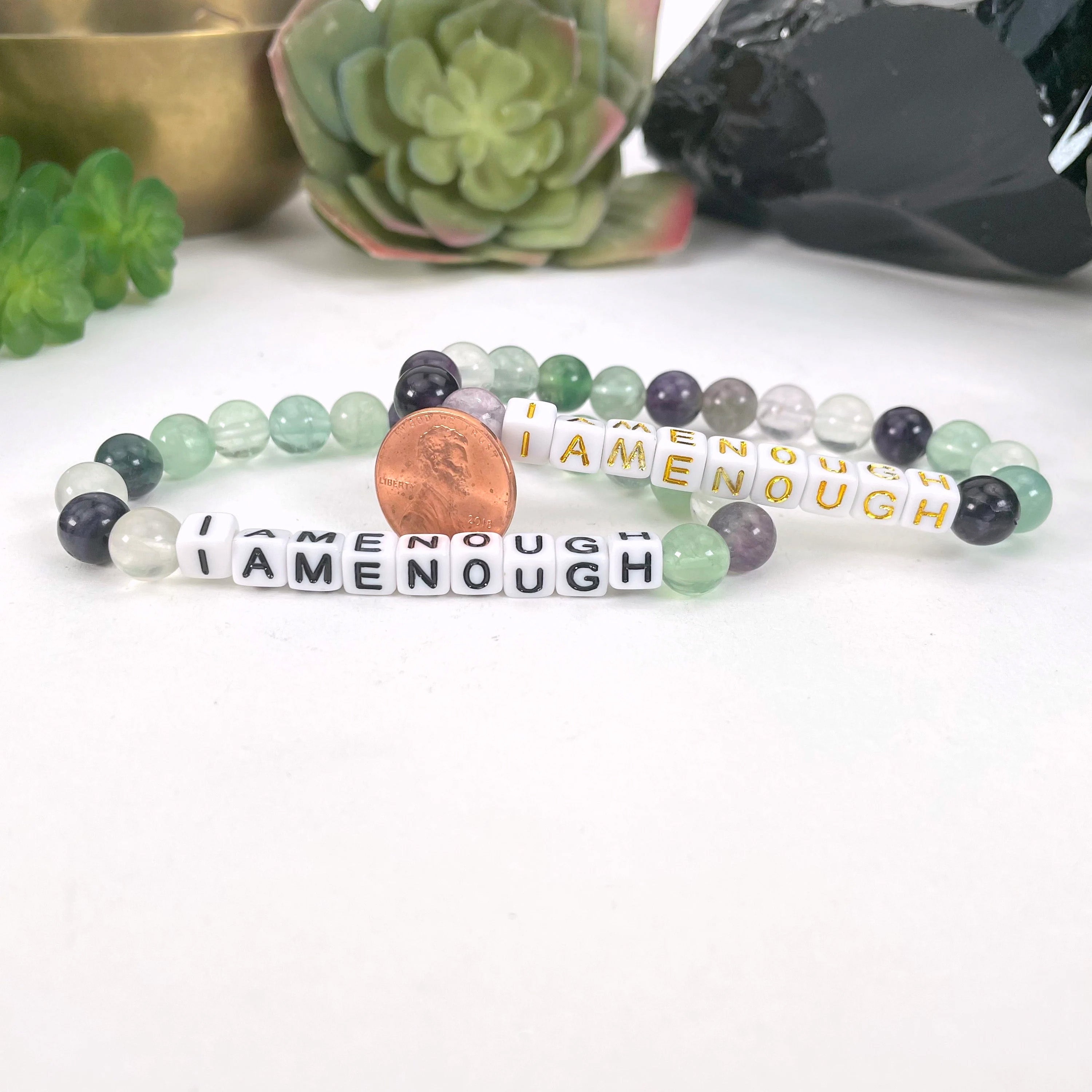 Crystal Mala Bead Bracelet - I AM ENOUGH -Letter Beads Bracelet