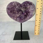 Amethyst Purple Heart Cluster on Metal Stand- OOAK -