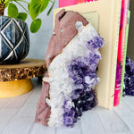 Amethyst Cluster Bookend Set Deep Purple