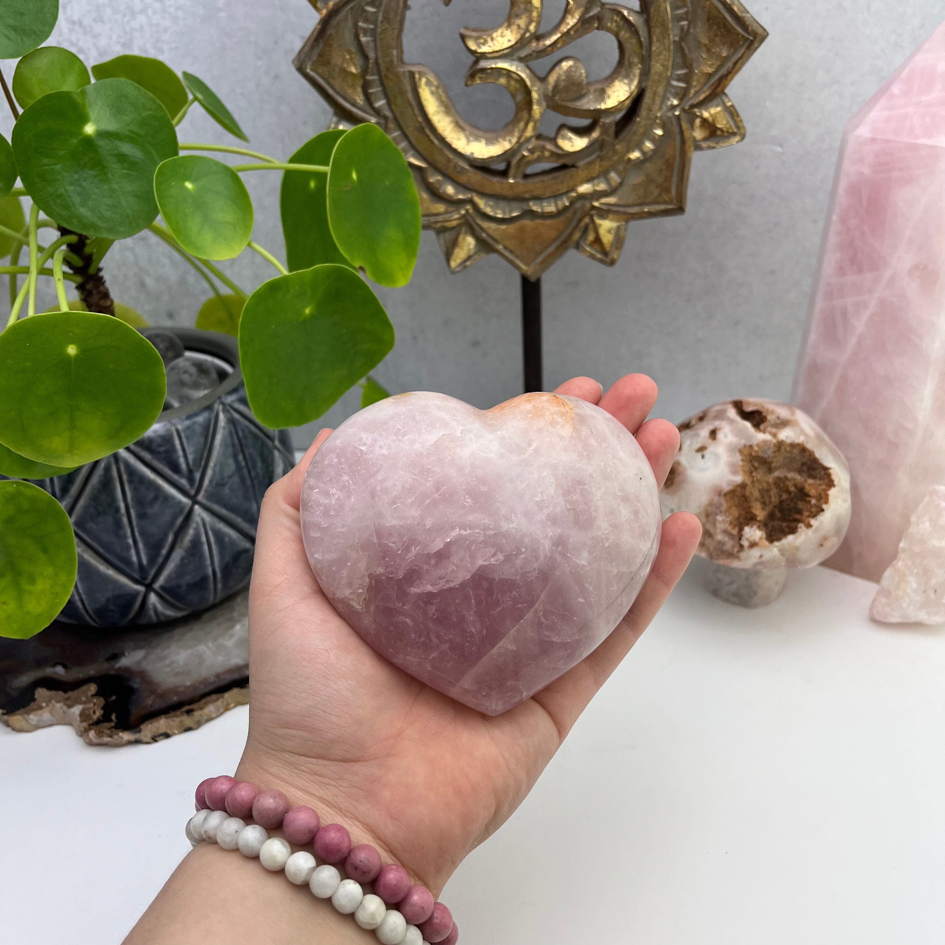 Polished Rose Quartz Heart