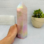 Angel Aura Rose Quartz Polished Tower -OOAK