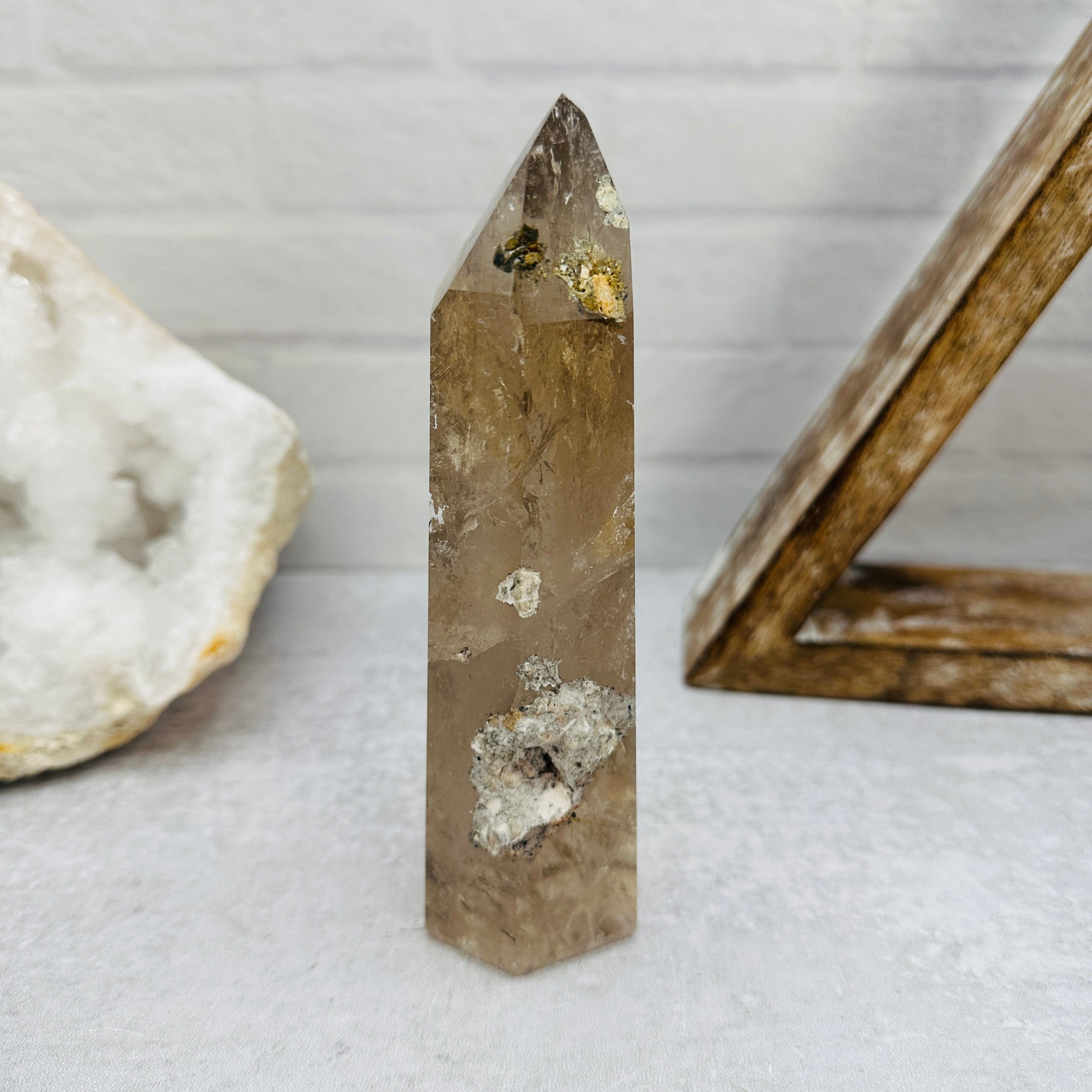 Polished Lodalite Point with Natural Inclusions- OOAK -