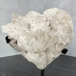 Crystal Quartz Abstract Heart on Metal Stand